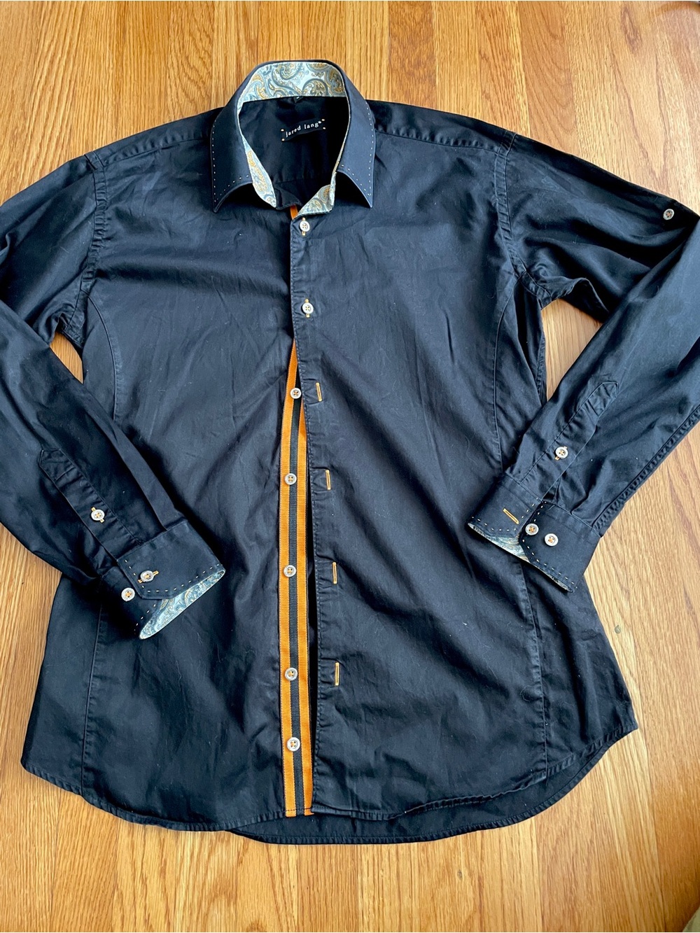 Jared Lang Black Men's business Button Shirt M
